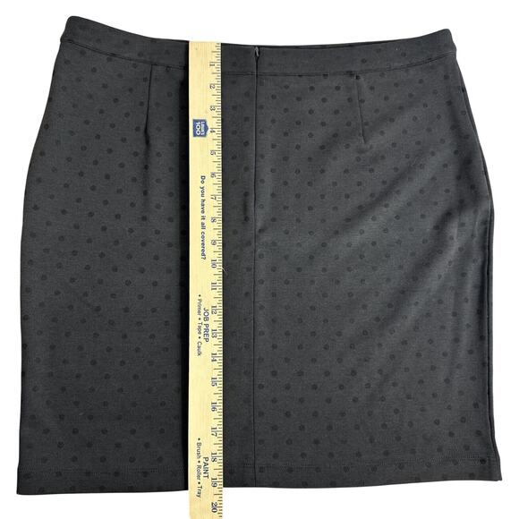 Ann Taylor Loft Petites Womens Black Polkadot Skirt size 14P - Picture 5 of 7
